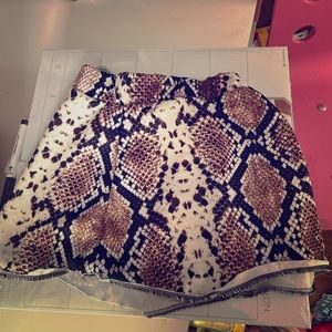 Snake skin mini skirt